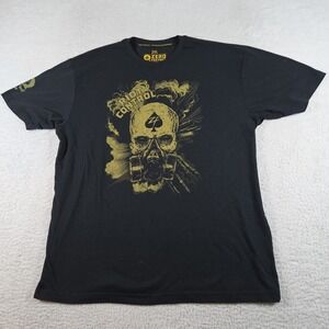 Zero Foxtrot Shirt Mens 2XL Gas Mask Skull Graphic T-Shirt Riot Control